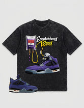 Purple Lakers 4s Zadago Washed T-shirt Sneakerhead Blood Graphic