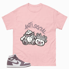 Purple Mauve 1s Zadago Shirt Anti Social Graphic