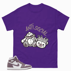 Purple Mauve 1s Zadago Shirt Anti Social Graphic
