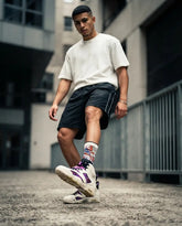 Quai 54 Purple Sneaker Match Socks ā Air Jordan 6 Retro Inspired Mid-Calf Crew Socks