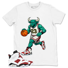 Raging Bull Shirt - Match White Air Jordan 6 Carmine