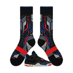 Rare Air White Lettering Socks – Air Jordan 4 Inspired Mid-Calf Unisex Crew Socks