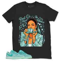 Real Girl Move In Silence Shirt - Match Womens Air Jordan 1 Washed Teal