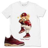 Red Bin23 3s Shirt Baseball Play Hard Graphic