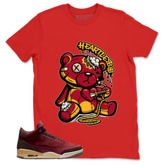 Red Bin23 3s Shirt Heartless Graphic