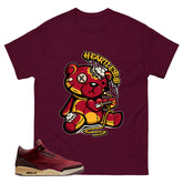 Red Bin23 3s Shirt Heartless Graphic