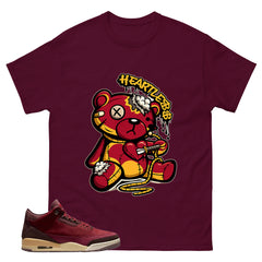 Red Bin23 3s Shirt Heartless Graphic
