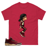 Red Bin23 3s Shirt M.Jackson Tiptoe Graphic