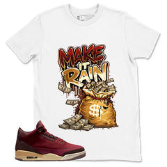 Red Bin23 3s Shirt Make It Rain Graphic