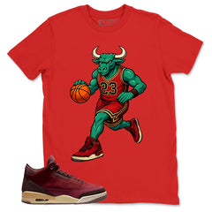 Red Bin23 3s Shirt Raging Bull Graphic
