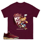 Red Bin23 3s Shirt Skate Boy Graphic