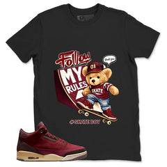 Red Bin23 3s Shirt Skate Boy Graphic