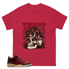Red Bin23 3s Shirt Trippy Skull Graphic