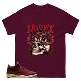 Red Bin23 3s Shirt Trippy Skull Graphic