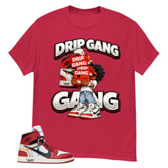 Red Off White Chicago 1s Shirt Drip Gang Graphic