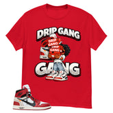 Red Off White Chicago 1s Shirt Drip Gang Graphic