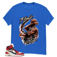 Red Off White Chicago 1s Shirt Flight Victory MJ Graphic
