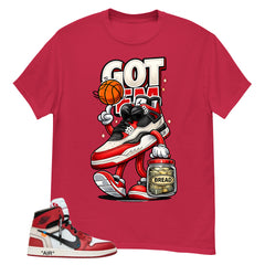 Red Off White Chicago 1s Shirt Got Em Bread Graphic