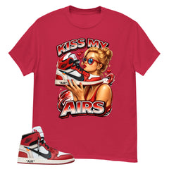 Red Off White Chicago 1s Shirt Kiss My Airs Graphic
