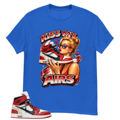 Red Off White Chicago 1s Shirt Kiss My Airs Graphic