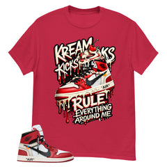 Red Off White Chicago 1s Shirt Kream Kicks Graphic