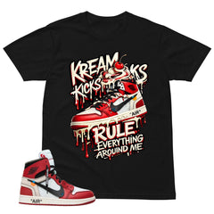 Red Off White Chicago 1s Shirt Kream Kicks Graphic