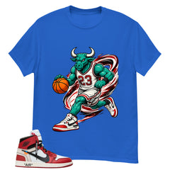 Red Off White Chicago 1s Shirt Raging Bull Graphic