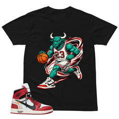 Red Off White Chicago 1s Shirt Raging Bull Graphic