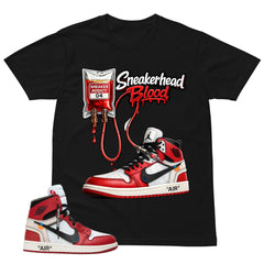 Red Off White Chicago 1s Shirt Sneakerhead Blood Graphic
