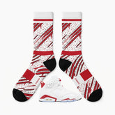 Red Oreo Socks ā Air Jordan 6 Retro Inspired Mid-Calf Unisex Crew Socks