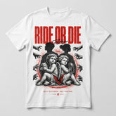 Ride Or Die White Graphic T-shirt
