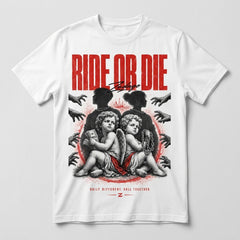 Ride Or Die White Graphic T-shirt