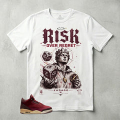 Risk Over Regret Graphic Tee - Shirt To Match Air Jordan 3 Bin23