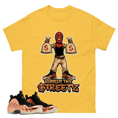 Runnin The Street Graphic Tee, Shirt to Match Air Foamposite One Copper, Air Foamposite Unisex Black Shirt