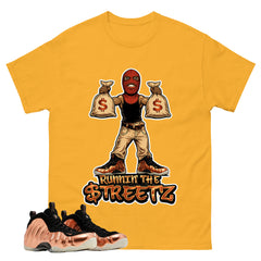 Runnin The Street Graphic Tee, Shirt to Match Air Foamposite One Copper, Air Foamposite Unisex Black Shirt