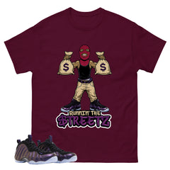 Runnin The Street Graphic Tee, Shirt to Match Air Foamposite One Eggplant, Air Foamposite Unisex Purple Shirt