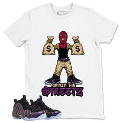 Runnin The Street Graphic Tee, Shirt to Match Air Foamposite One Eggplant, Air Foamposite Unisex Purple Shirt