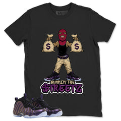 Runnin The Street Graphic Tee, Shirt to Match Air Foamposite One Eggplant, Air Foamposite Unisex Purple Shirt