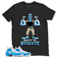 Foamposite University Blue Match Shirt – Runnin The Street Graphic Tee – Zadago
