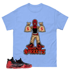Runnin The Street Graphic Tee, Shirt to Match Air Foamposite Stranger Things, Air Foamposite Unisex Blue Shirt