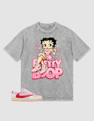 Sail Tropical Pink Travis Scott 1s Zadago Washed T-shirt Betty Boop Graphic