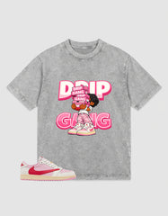 Sail Tropical Pink Travis Scott 1s Zadago Washed T-shirt Drip Gang Graphic