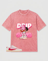 Sail Tropical Pink Travis Scott 1s Zadago Washed T-shirt Drip Gang Graphic