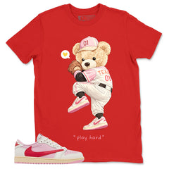 Sail Tropical Pink Travis Scott 1s Zadago Shirt Play Hard Bear Graphic