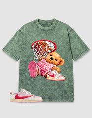Sail Tropical Pink Travis Scott 1s Zadago Washed T-shirt Chicago 23 Bear Graphic