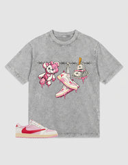 Sail Tropical Pink Travis Scott 1s Zadago Washed T-shirt Fresh Sneaker Graphic