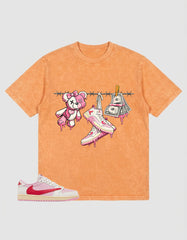 Sail Tropical Pink Travis Scott 1s Zadago Washed T-shirt Fresh Sneaker Graphic