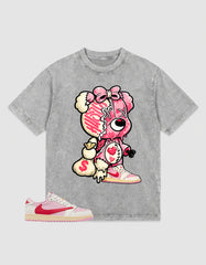 Sail Tropical Pink Travis Scott 1s Zadago Washed T-shirt Hustle Bear Graphic