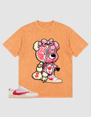 Sail Tropical Pink Travis Scott 1s Zadago Washed T-shirt Hustle Bear Graphic