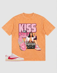 Sail Tropical Pink Travis Scott 1s Zadago Washed T-shirt Kiss My Sole Graphic